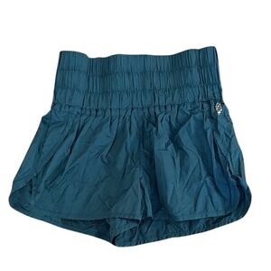 Free Movement Teal Smocked Waist Athletic Shorts Women's Size M
